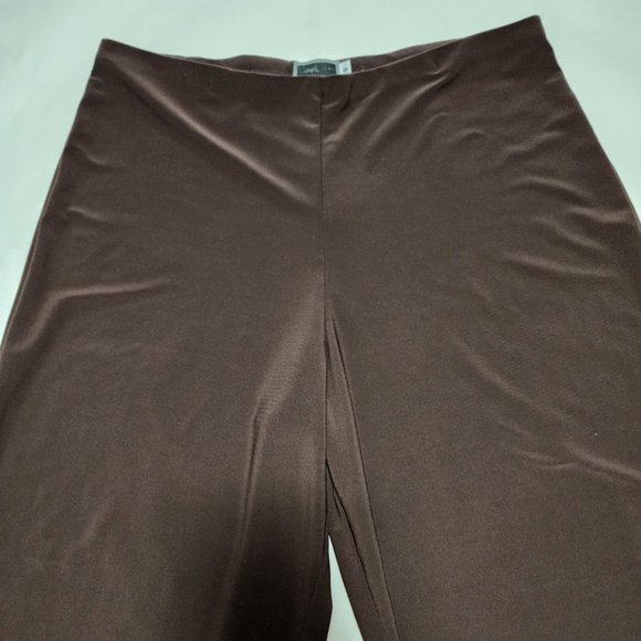 Sympli Maroon Stretch Knit High Rise Cuffed Ankle Pants - Picture 4 of 5